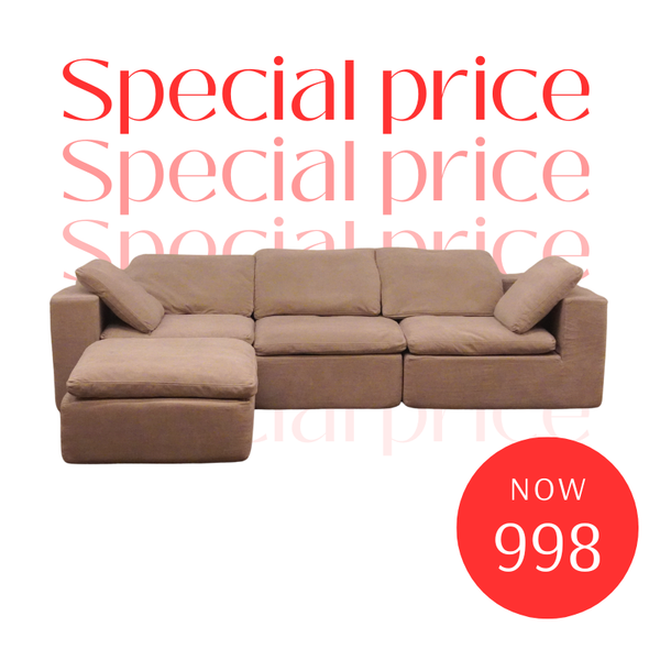 Esme L-shaped Sectional Sofa (Tan)
