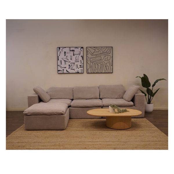 Esme L-shaped Sectional Sofa (Grey)